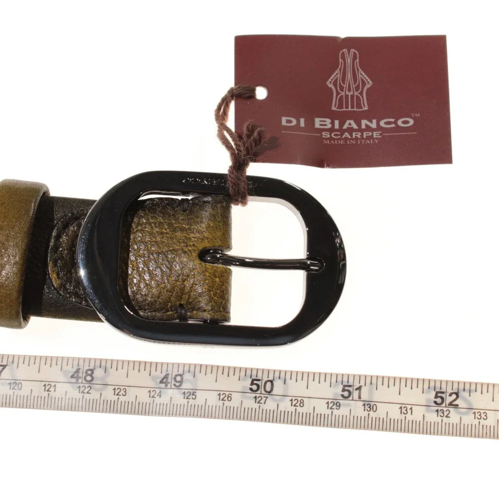 Di Bianco NWT Cut to Size Dress Belt In Green Pebbled Leather One Size